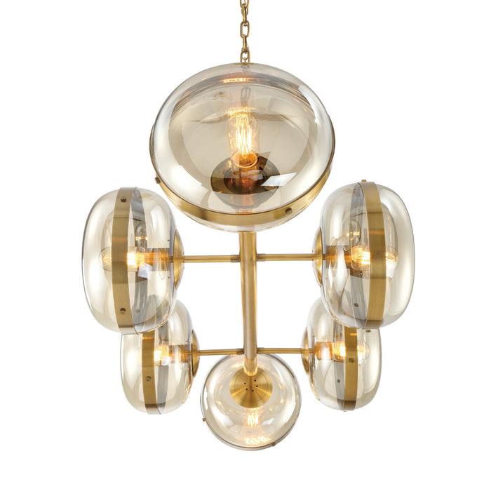 Eurofase 38130-014 Six Light Chandelier, Brass