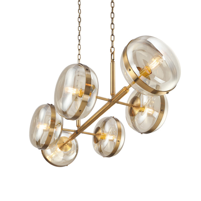 Eurofase 38130-014 Six Light Chandelier, Brass