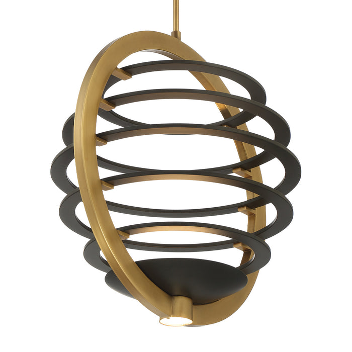 Eurofase 38152-016 LED Chandelier, Brass/Black