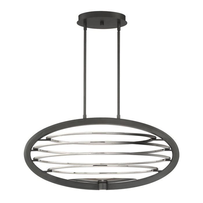 Eurofase 38153-020 LED Chandelier, Dark Bronze/Polished Nickel