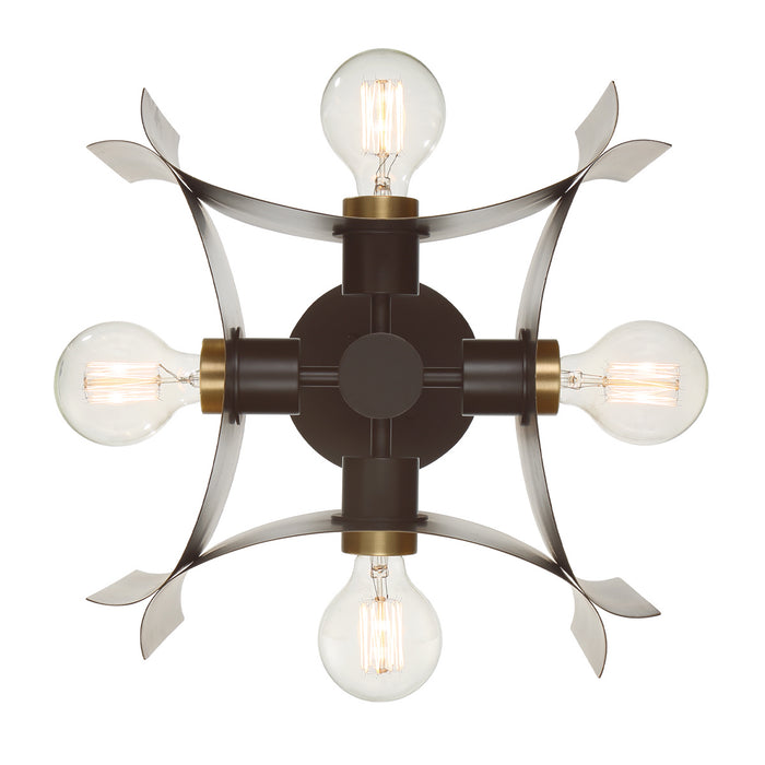 Eurofase 38154-010 Four Light Semi Flush Mount, Vintage Nickel