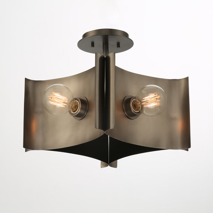 Eurofase 38154-010 Four Light Semi Flush Mount, Vintage Nickel