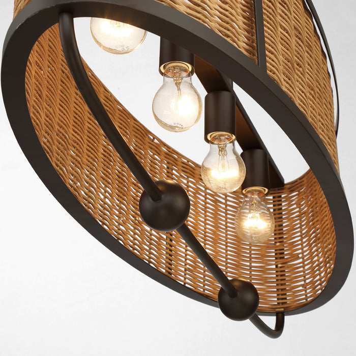 Eurofase 38160-011 Four Light Chandelier, Dark Bronze