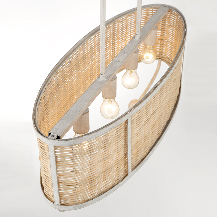 Eurofase 38160-028 Four Light Chandelier, Off White