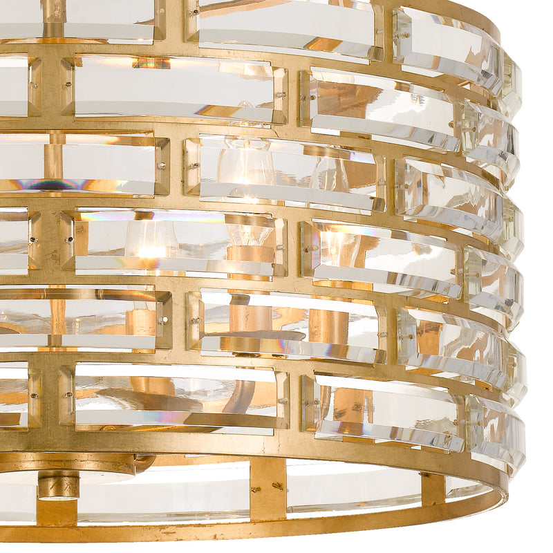 Crystorama MER-4866-GA_CEILING Six Light Semi Flush Mount, Antique Gold