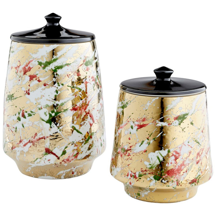 Cyan 10809 Container, Multi-Color Glaze