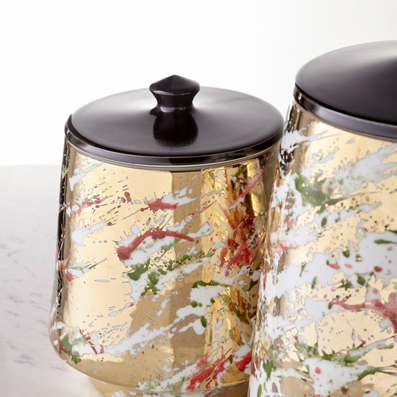 Cyan 10809 Container, Multi-Color Glaze