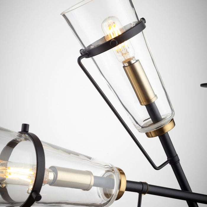 Cyan 10901 Six Light Pendant, Noir / Aged Brass