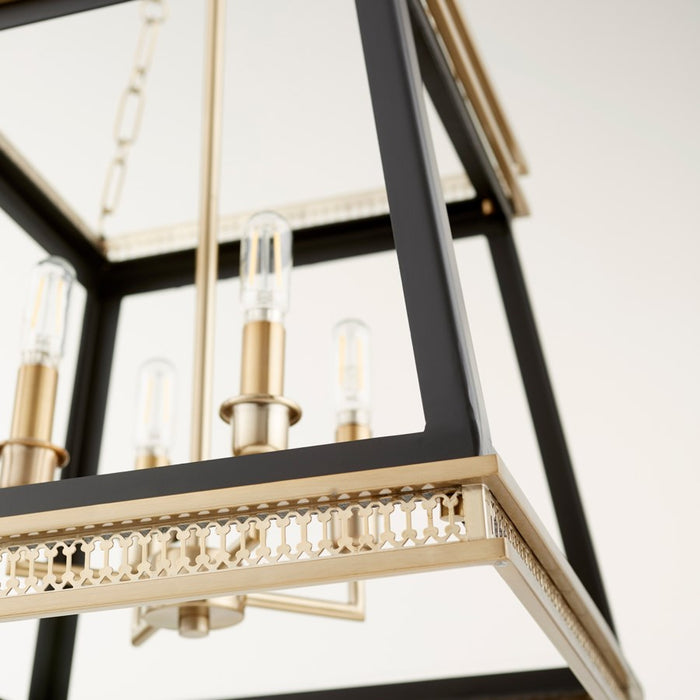 Cyan 10906 Four Light Pendant, Noir / Aged Brass
