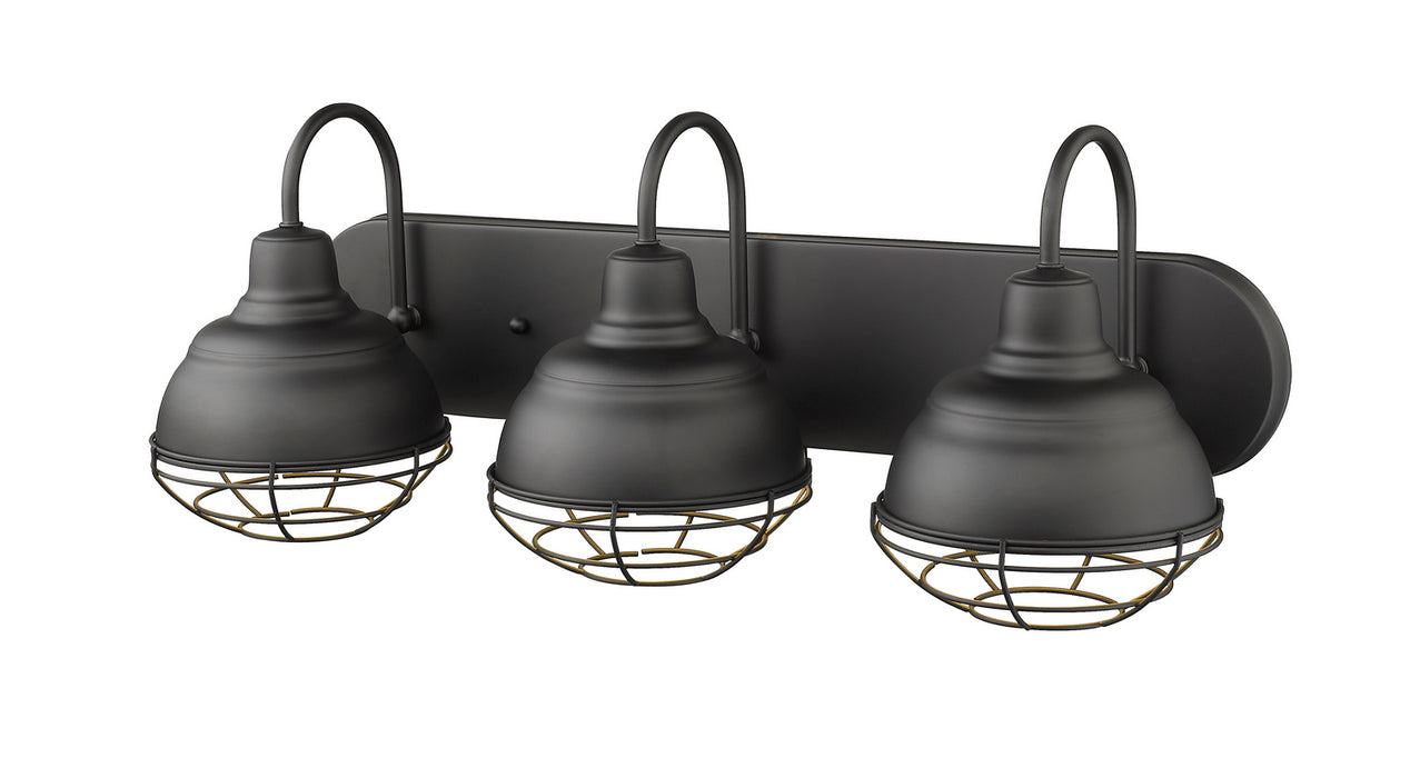Millennium 5423-MB Three Light Vanity, Matte Black