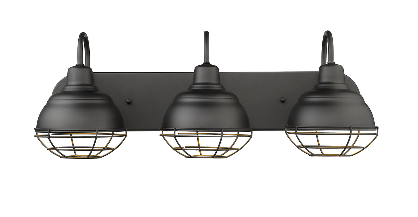 Millennium 5423-MB Three Light Vanity, Matte Black