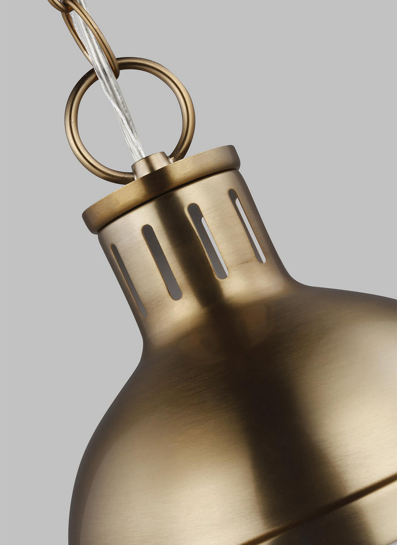 Visual Comfort Studio 6177101-848 One Light Mini Pendant, Satin Brass