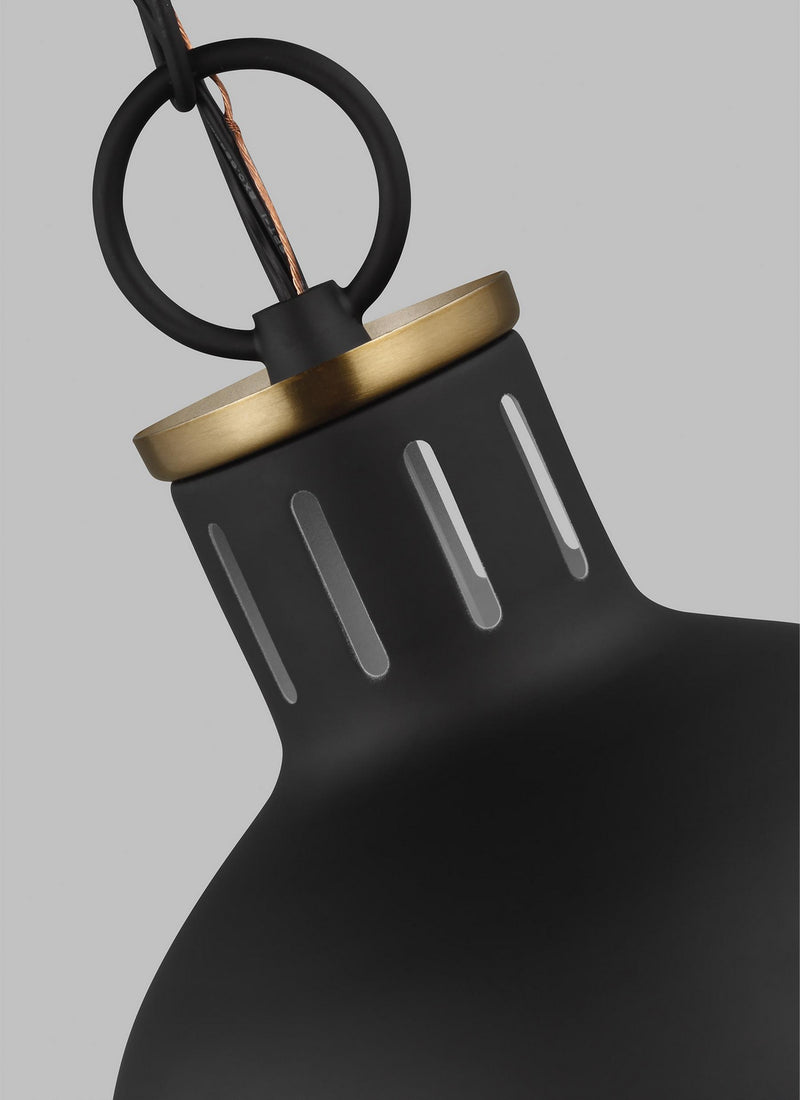 Visual Comfort Studio 6177101EN3-112 One Light Mini Pendant, Midnight Black
