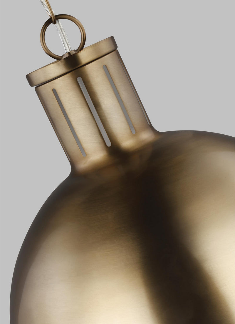 Visual Comfort Studio 6677101-848 One Light Pendant, Satin Brass