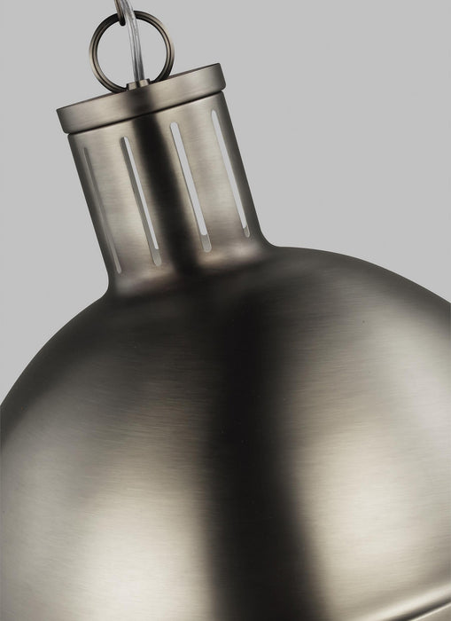 Visual Comfort Studio 6677101-965 One Light Pendant, Antique Brushed Nickel