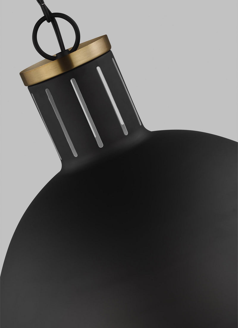 Visual Comfort Studio 6677101EN3-112 One Light Pendant, Midnight Black