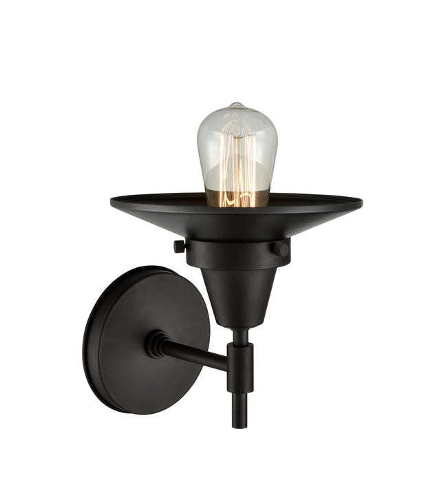 Innovations 447-1W-BK-M6-BK One Light Wall Sconce, Matte Black