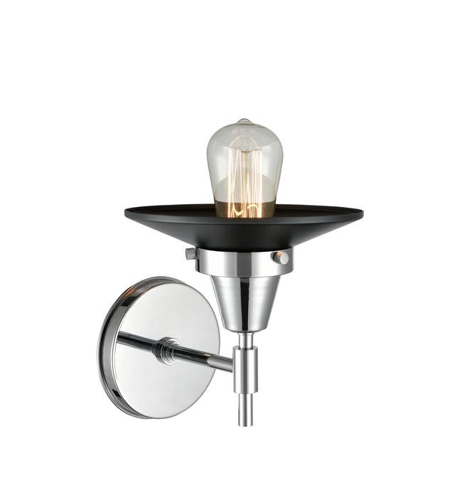 Innovations 447-1W-PC-M6-BK One Light Wall Sconce, Polished Chrome