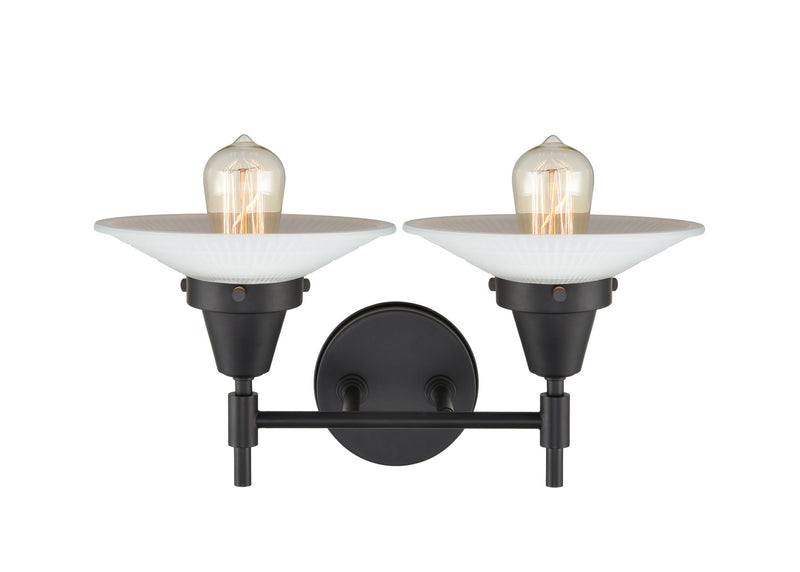 Innovations 447-2W-BK-G1 Two Light Bath Vanity, Matte Black