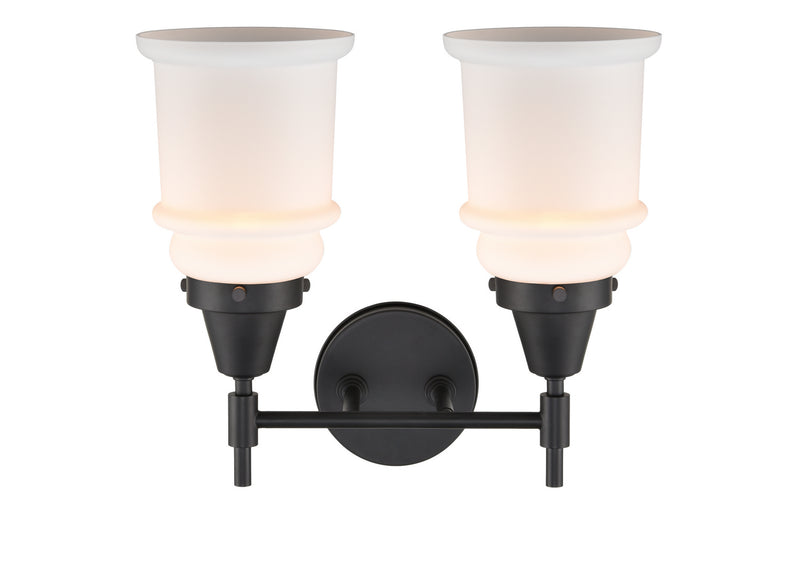 Innovations 447-2W-BK-G181 Two Light Bath Vanity, Matte Black