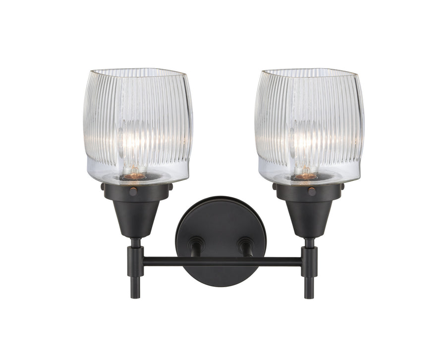 Innovations 447-2W-BK-G302 Two Light Bath Vanity, Matte Black