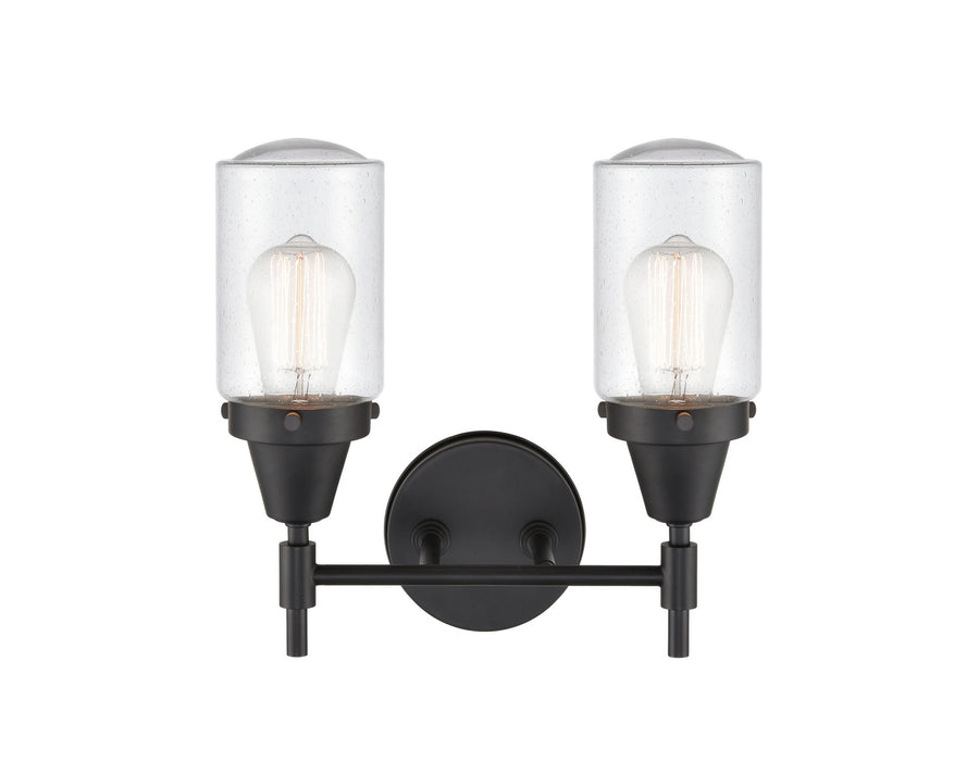 Innovations 447-2W-BK-G314 Two Light Bath Vanity, Matte Black