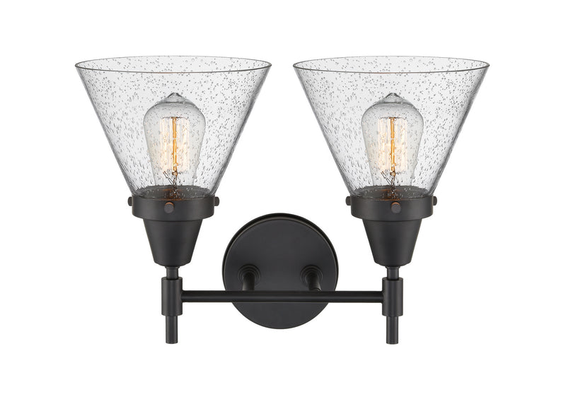 Innovations 447-2W-BK-G44 Two Light Bath Vanity, Matte Black