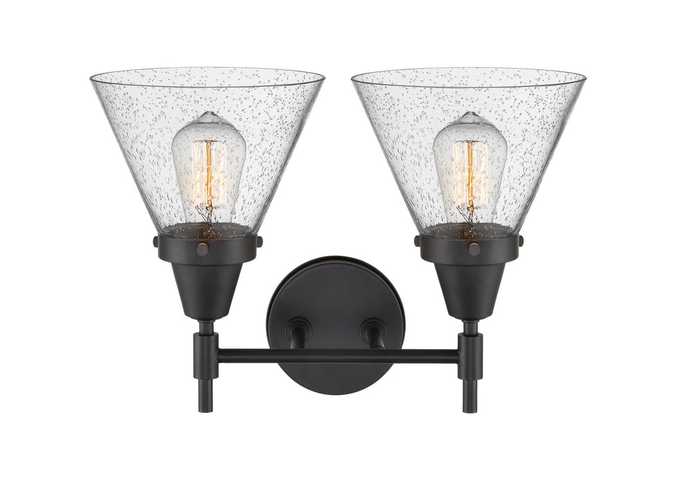 Innovations 447-2W-BK-G44 Two Light Bath Vanity, Matte Black