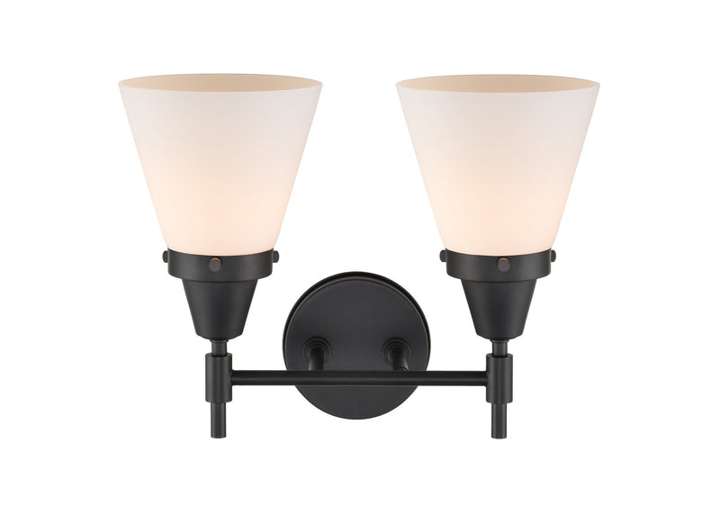 Innovations 447-2W-BK-G61 Two Light Bath Vanity, Matte Black