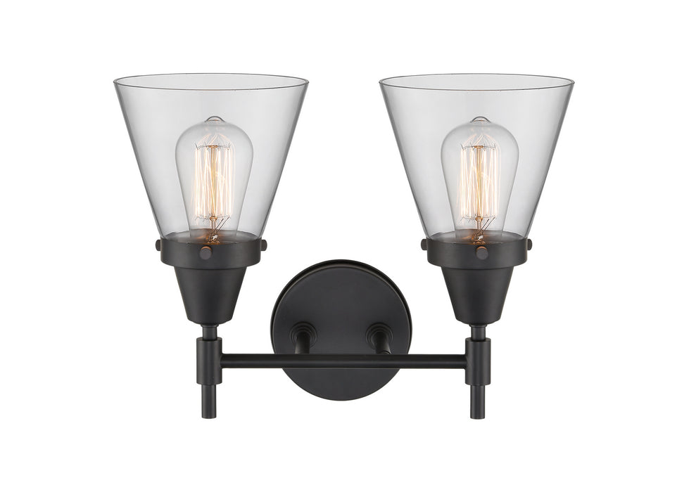 Innovations 447-2W-BK-G62 Two Light Bath Vanity, Matte Black