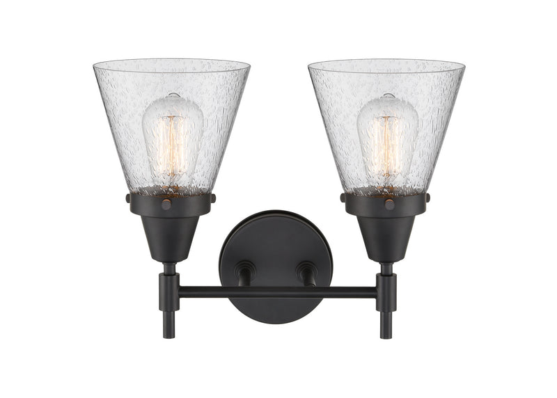 Innovations 447-2W-BK-G64 Two Light Bath Vanity, Matte Black