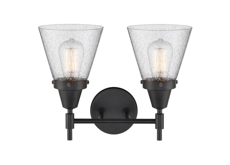 Innovations 447-2W-BK-G64 Two Light Bath Vanity, Matte Black