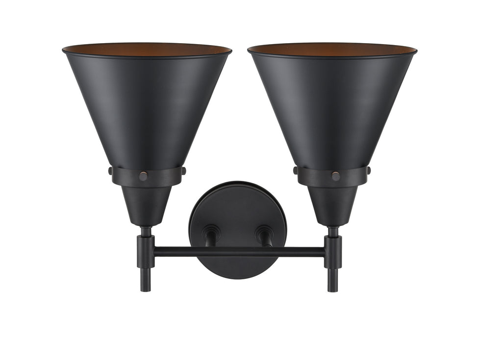 Innovations 447-2W-BK-M13-BK Two Light Bath Vanity, Matte Black