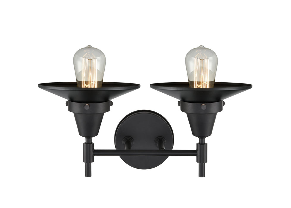 Innovations 447-2W-BK-M6-BK Two Light Bath Vanity, Matte Black
