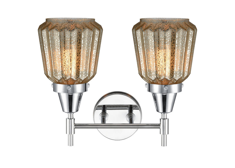 Innovations 447-2W-PC-G146 Two Light Bath Vanity, Polished Chrome