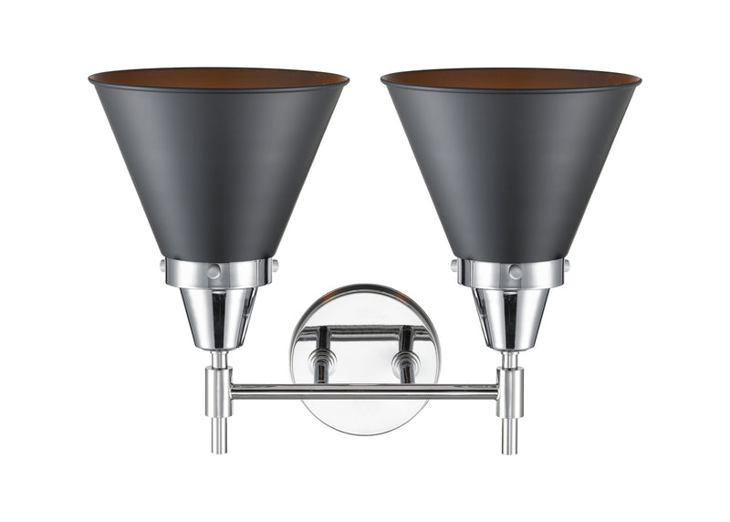 Innovations 447-2W-PC-M13-BK-LED LED Bath Vanity, Polished Chrome