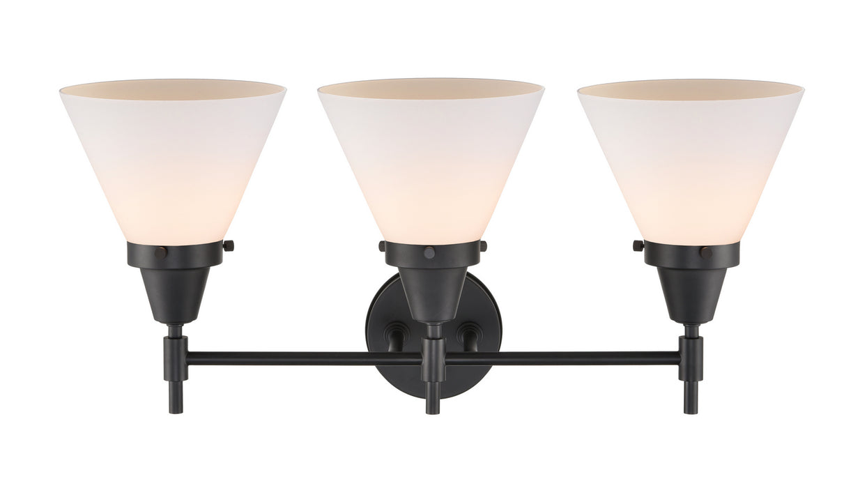 Innovations 447-3W-BK-G41 Three Light Bath Vanity, Matte Black