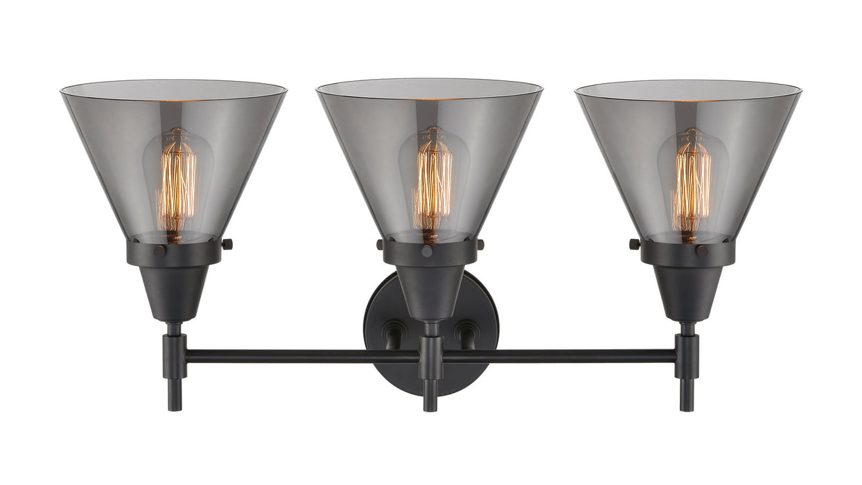 Innovations 447-3W-BK-G43 Three Light Bath Vanity, Matte Black
