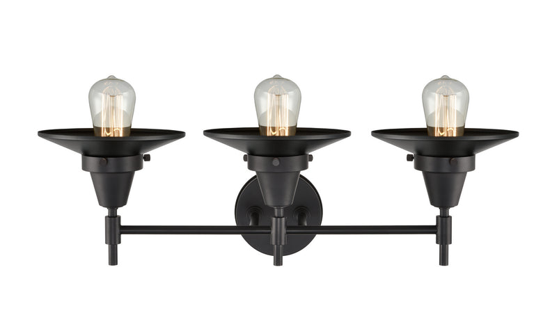 Innovations 447-3W-BK-M6-BK Three Light Bath Vanity, Matte Black