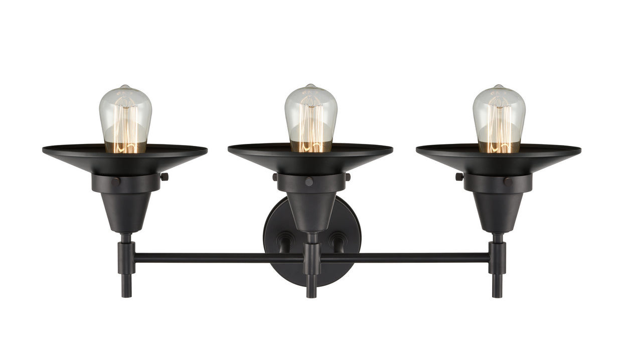 Innovations 447-3W-BK-M6-BK Three Light Bath Vanity, Matte Black