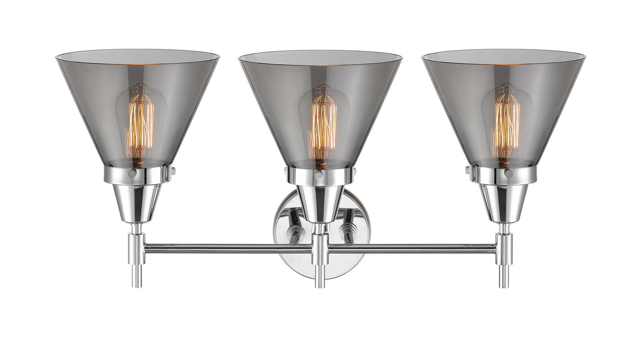 Innovations 447-3W-PC-G43 Three Light Bath Vanity, Polished Chrome