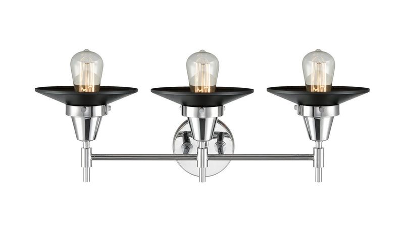 Innovations 447-3W-PC-M6-BK-LED LED Bath Vanity, Polished Chrome