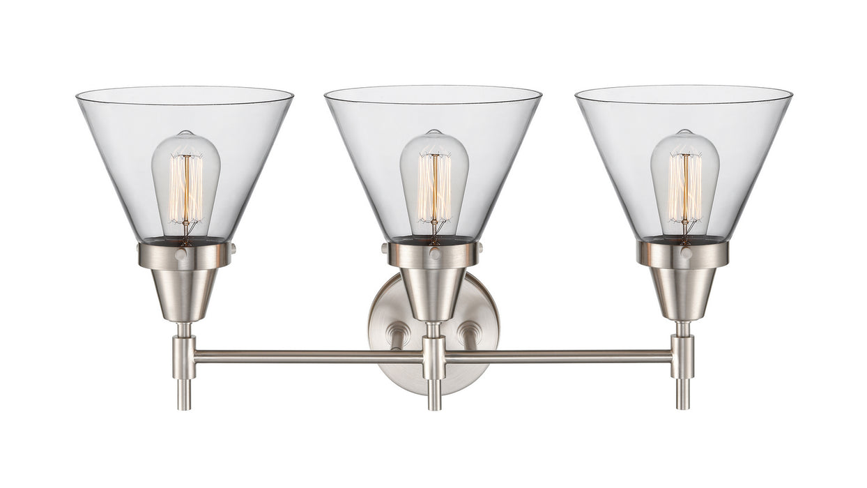 Innovations 447-3W-SN-G42 Three Light Bath Vanity, Satin Nickel