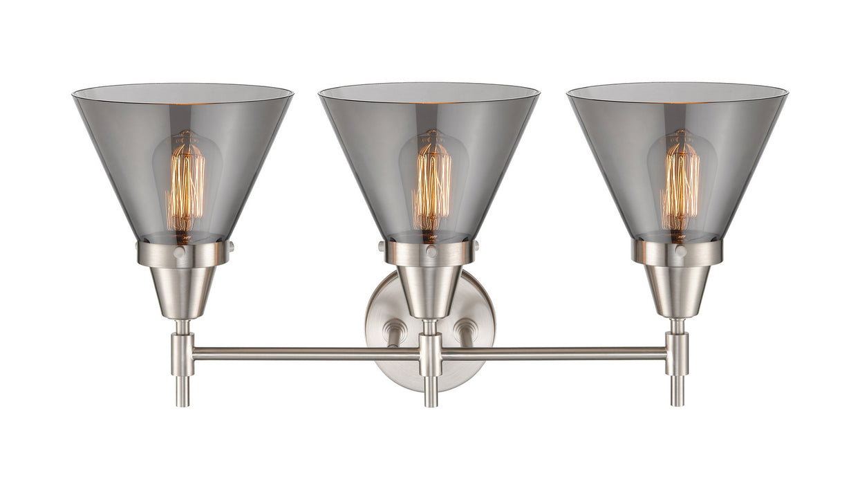 Innovations 447-3W-SN-G43 Three Light Bath Vanity, Satin Nickel