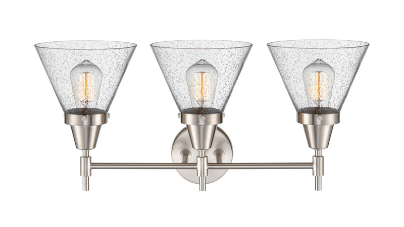 Innovations 447-3W-SN-G44 Three Light Bath Vanity, Satin Nickel