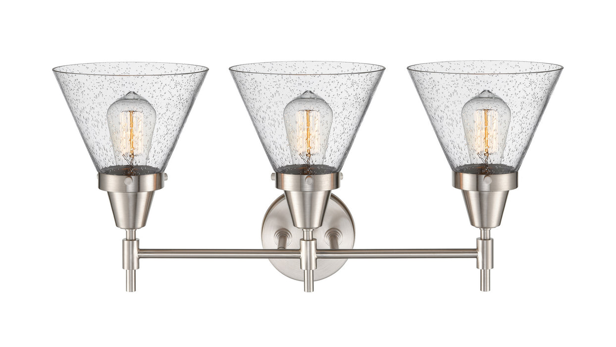 Innovations 447-3W-SN-G44 Three Light Bath Vanity, Satin Nickel