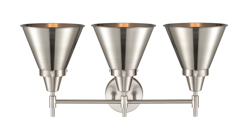 Innovations 447-3W-SN-M13-SN Three Light Bath Vanity, Satin Nickel