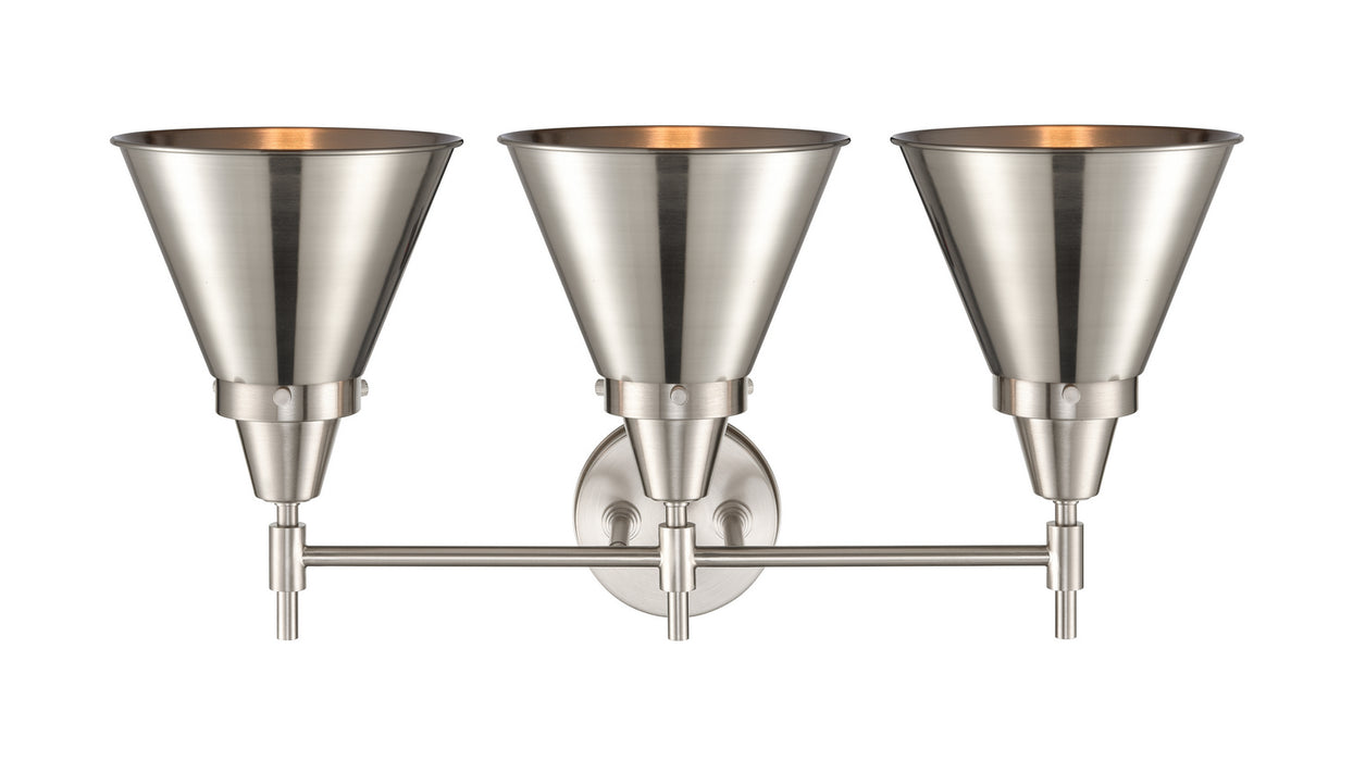 Innovations 447-3W-SN-M13-SN Three Light Bath Vanity, Satin Nickel