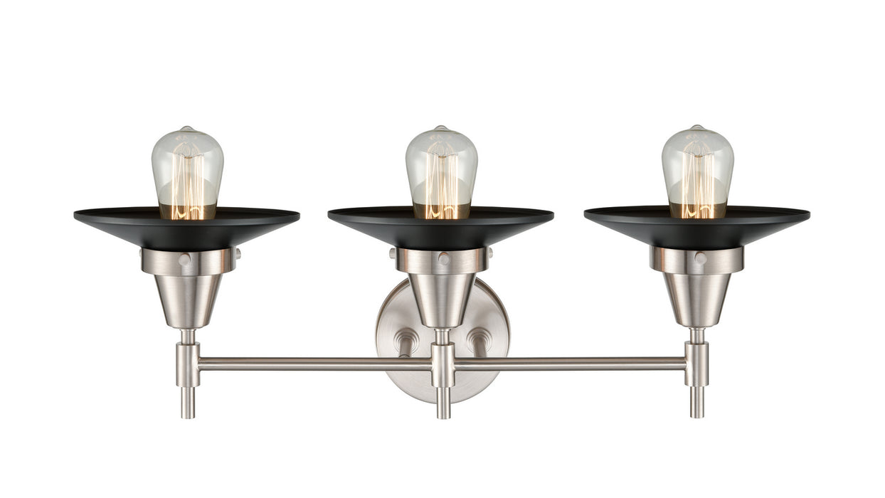 Innovations 447-3W-SN-M6-BK-LED LED Bath Vanity, Satin Nickel