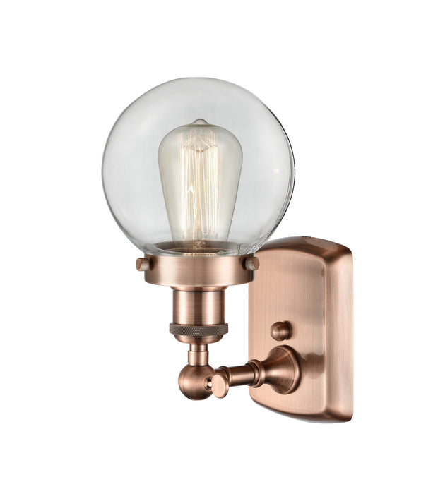 Innovations 916-1W-AC-G202-6 One Light Wall Sconce, Antique Copper